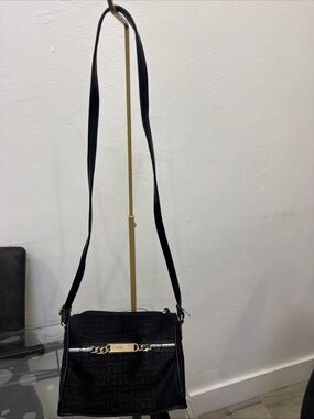 Tommy Hilfiger Black Crossbody with Gold Chain Accent